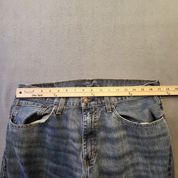 Levis 559 Mens 34x29 Relaxed Fit Straight Leg Blue Denim Distressed Jeans - Picture 8 of 10
